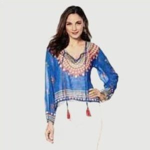 red and blue medium kaftan